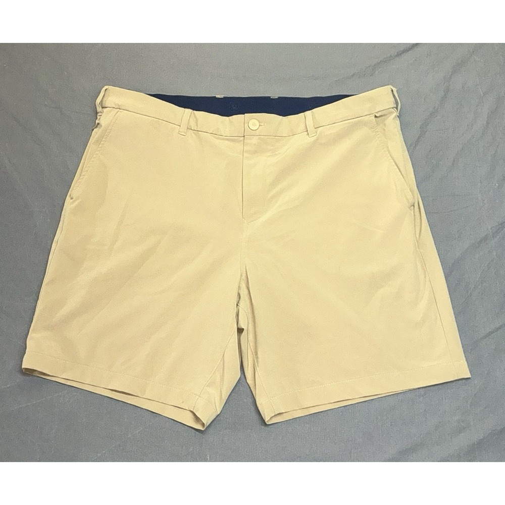 MIZZEN+MAIN Mens 38W 8L Beige Polyester Spandex Golf Shorts